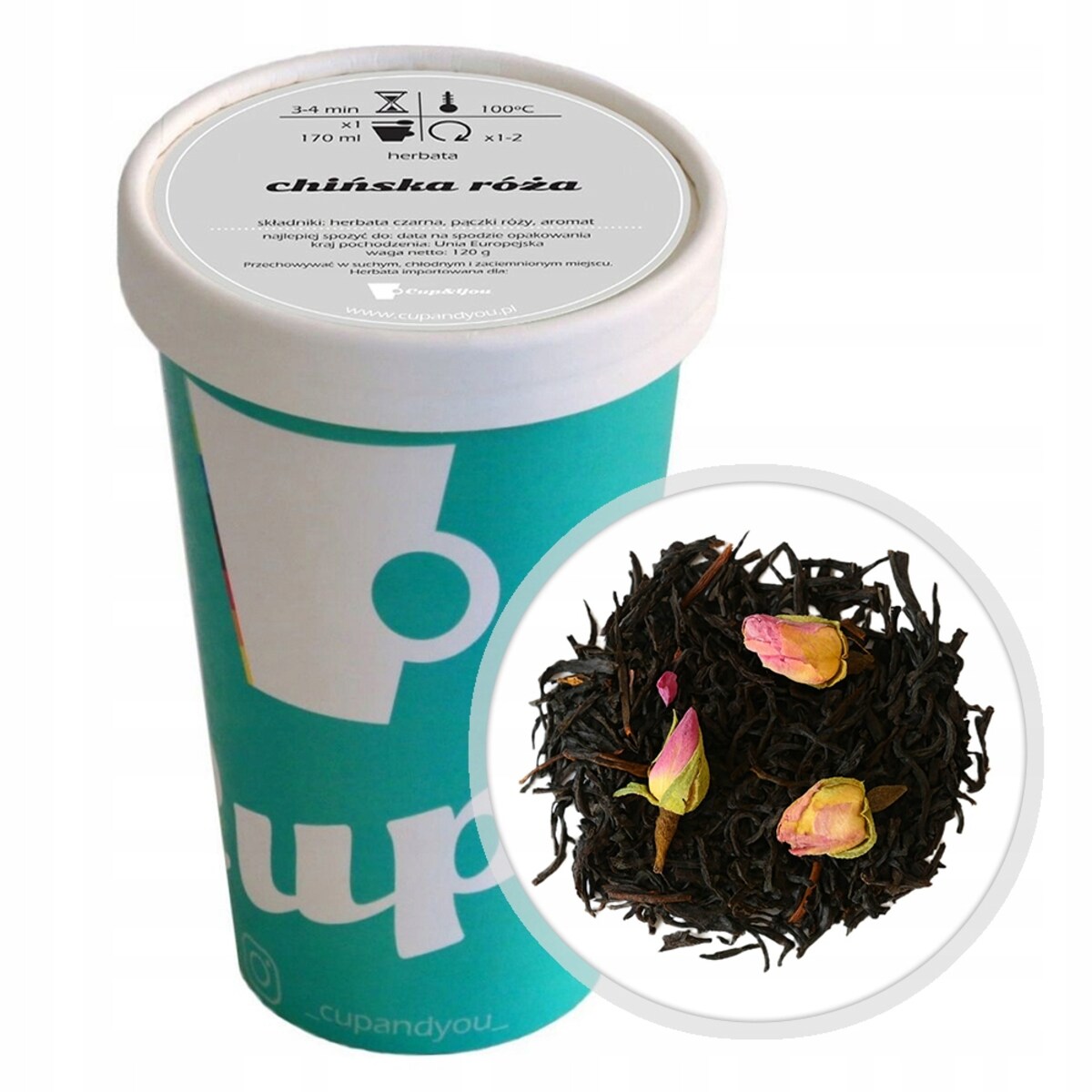 Herbata czarna CHIŃSKA RÓŻA premium sypana pączki róży upominek podarunek - herbata liściasta sypana mieszanka napar susz