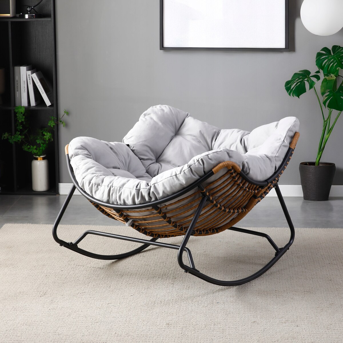 Fotel Leżak Ogrodowy Bujany Bujak Leżanka Do Salonu Na Taras ELTON Szary