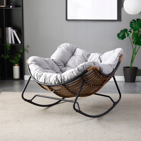 Fotel Leżak Ogrodowy Bujany Bujak Leżanka Do Salonu Na Taras ELTON Szary