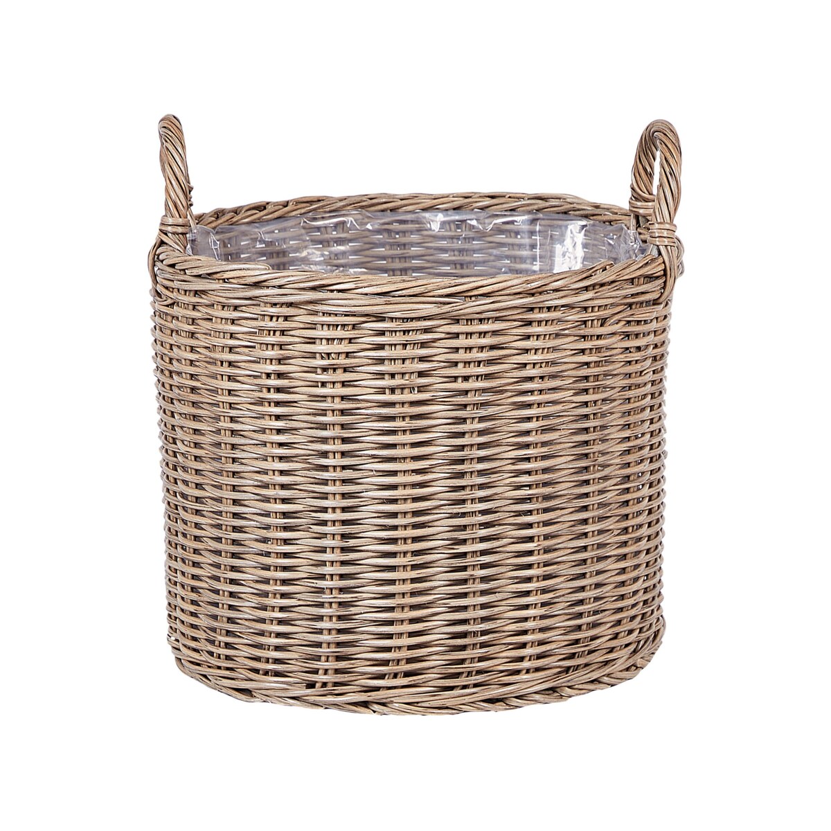 Zestaw 3 koszy na kwiaty z technorattanu brązowy PENDULA