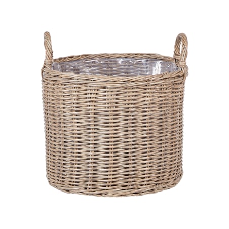 Zestaw 3 koszy na kwiaty z technorattanu brązowy PENDULA