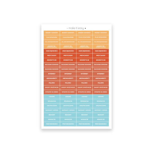 Naklejki do kalendarza – budżet domowy
