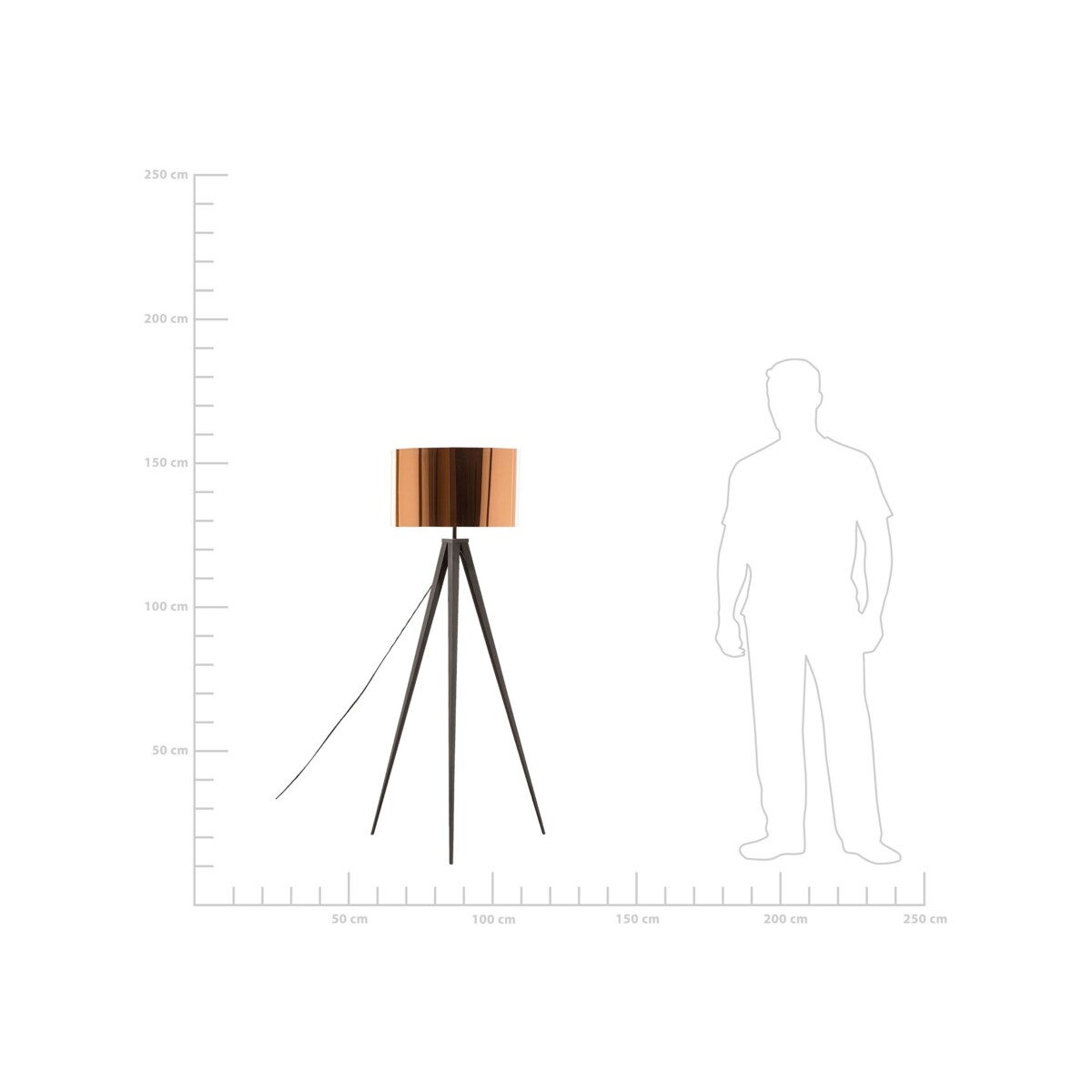 Lampa podłogowa metalowa miedziana STILETTO