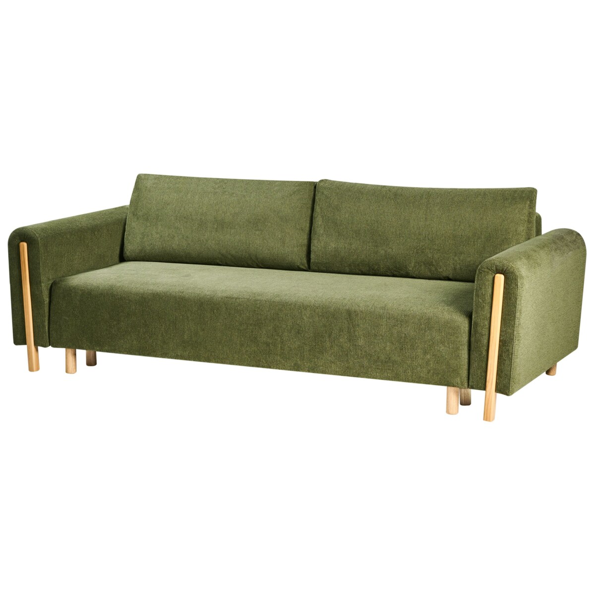 Sofa rozkładana dla 3 osób KVAM Zielony ze schowkiem