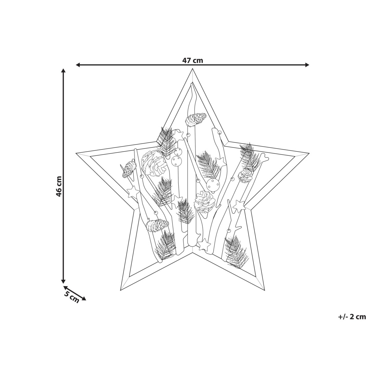 Figurka gwiazda LED ciemne drewno DOKKA