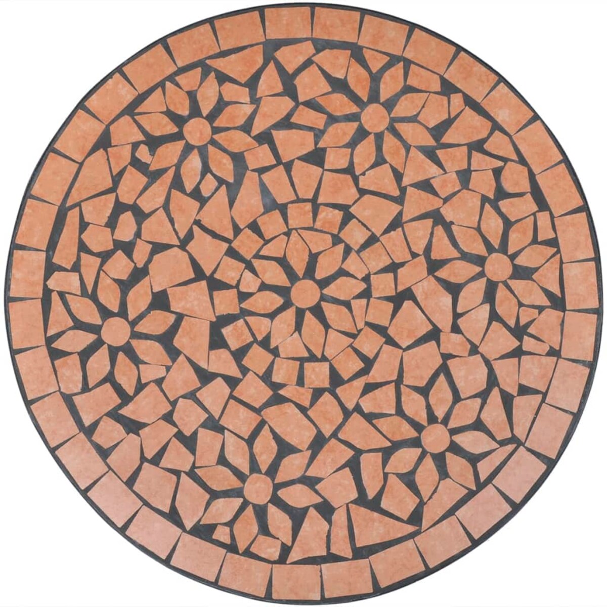 vidaXL Stolik bistro, terakota, 60 cm, mozaikowy
