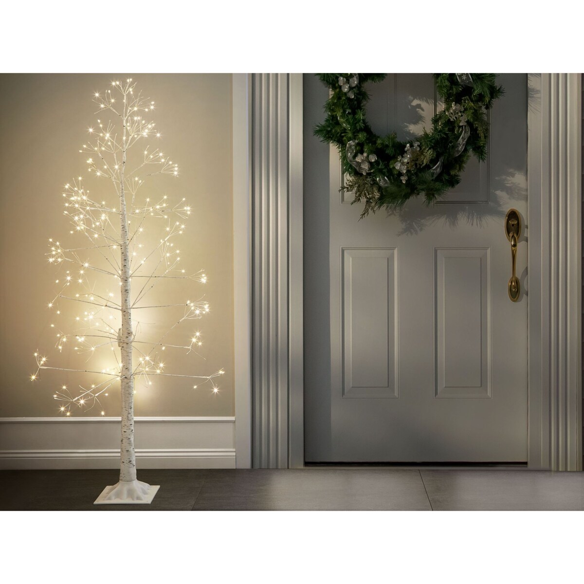 Dekoracja ogrodowa LED drzewko ze światełkami 180 cm biała BALINI
