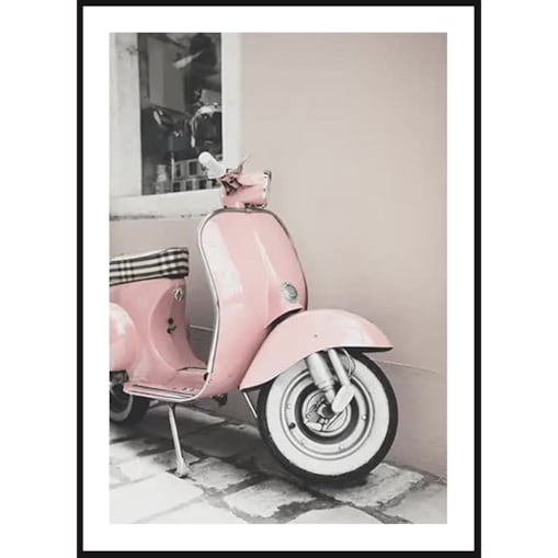 Poster Story, Plakat, Obraz - Różowy Skuter, wymiary 60 x 84 cm