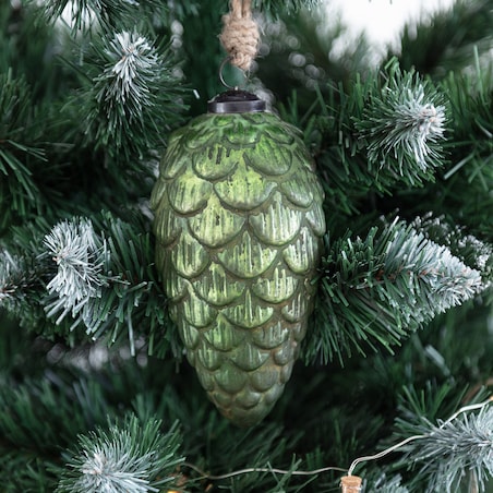 Dekoracja wisząca Green Cone 16cm boże narodzenie, święta, świąteczne, zielony-brązowy, 8 x 8 x 16 cm