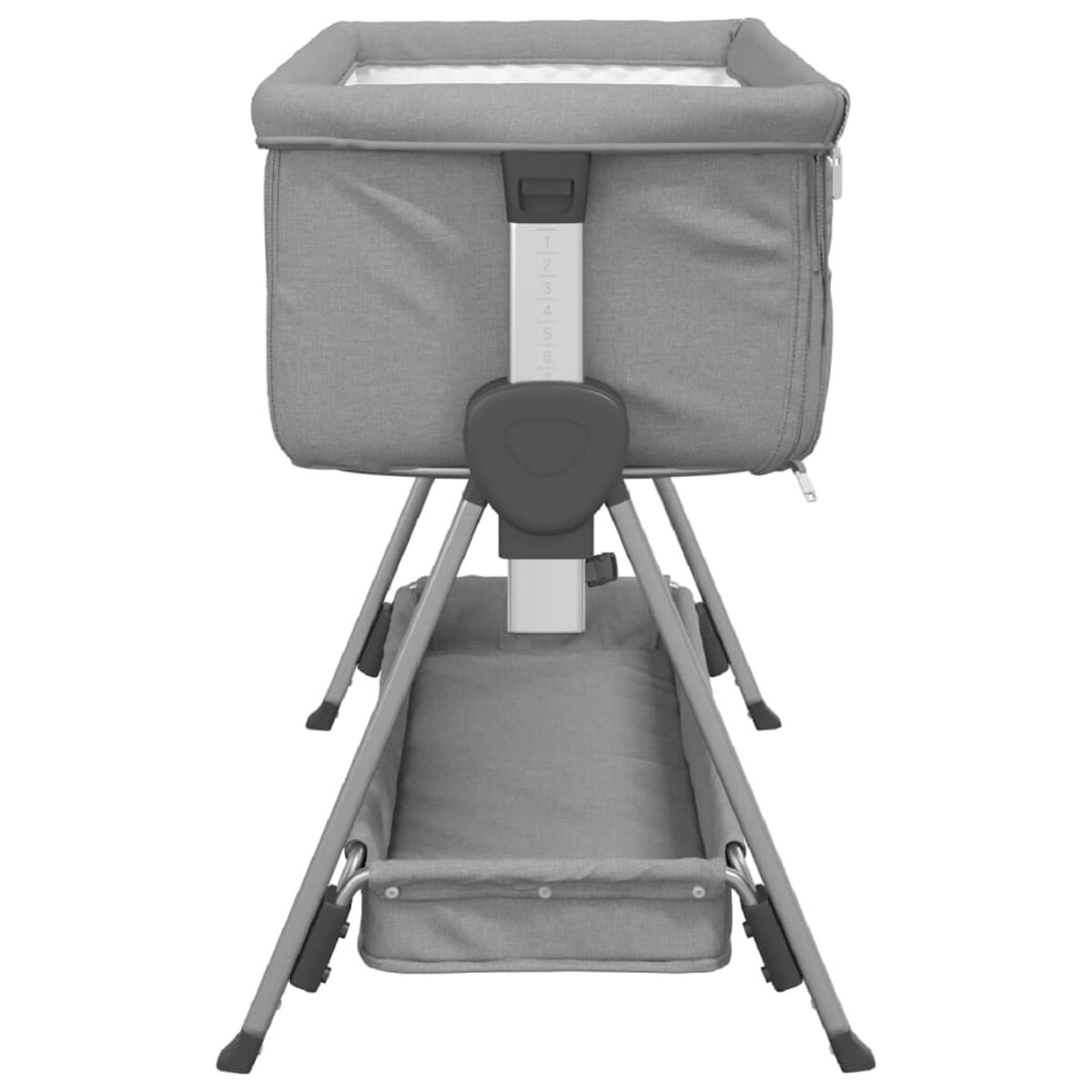 vidaXL Łóżeczko dziecięce z materacem, jasnoszare, lniana tkanina