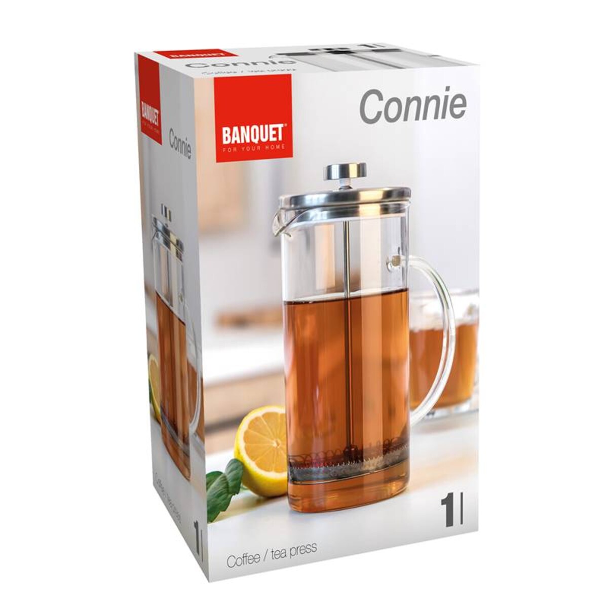 DZBANEK SZKLANY Z ZAPARZACZEM sitko imbryk czajnik na zioła herbatę 1 L