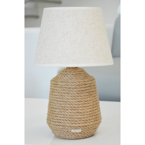 BOHO B39 Lampka stołowa h 39 cm Boho naturalny sznurek jutowy pleciony * styl etno skandi skandynawski* lampka nocna biurkowa * lniany abażur + juta