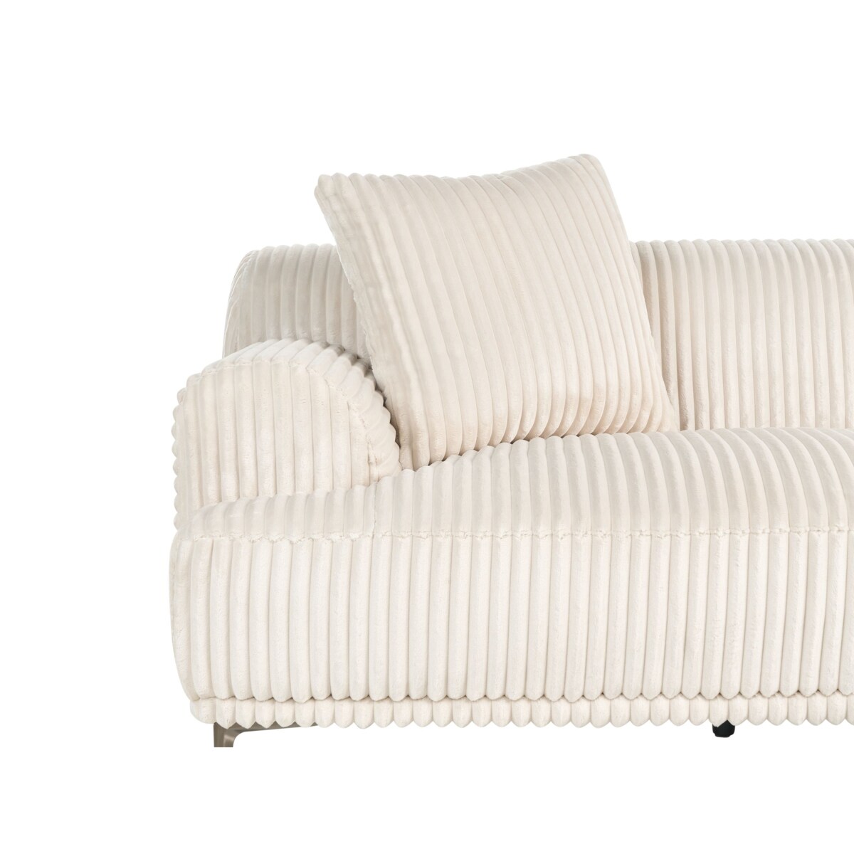 Narożnik lewostronny sztruksowy złamana biel STENUM