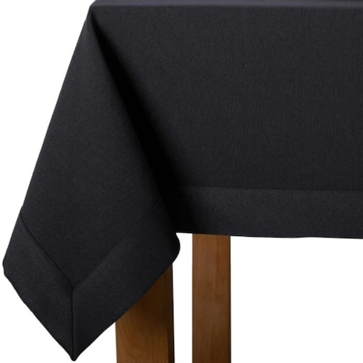 Obrus Premium Maxima czarny mankiet 5cm - 130x200 cm