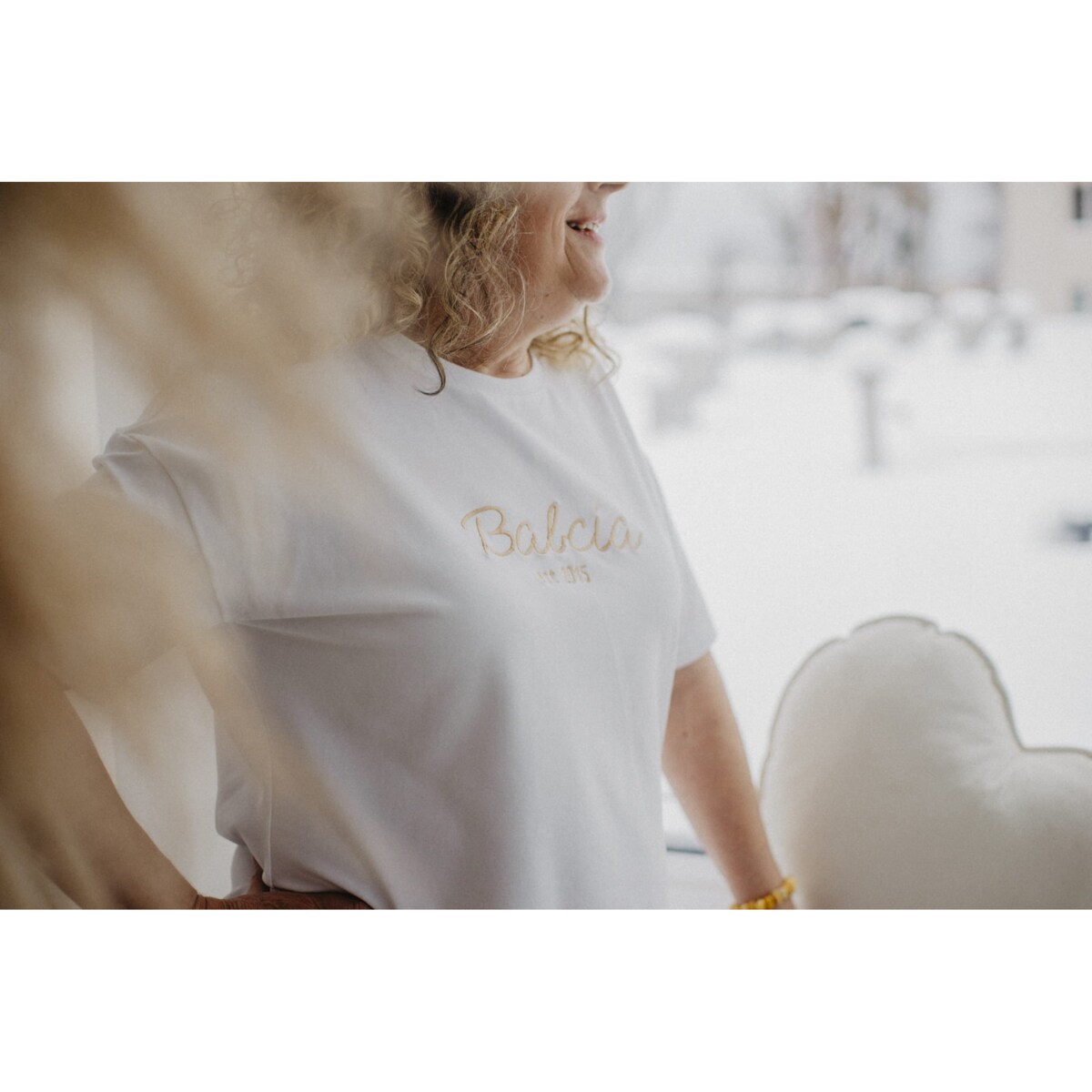 T-shirt biały damski - Babcia - M/L