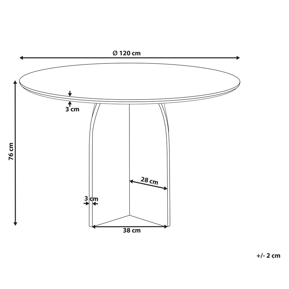 Stół do jadalni YARRA Ciemnobrązowy 120 cm 120 cm