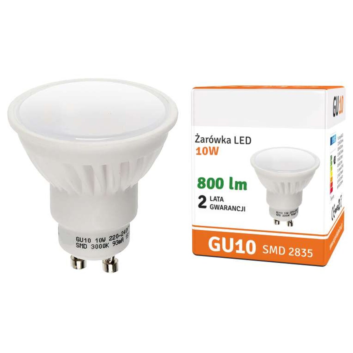 Żarówka LED MDECO SLP1352 GU10 10W 800lm 230V biała neutralna, Mdeco