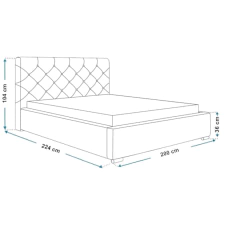 Łóżko sypialniane 180x200 BEN 11 - beżowe