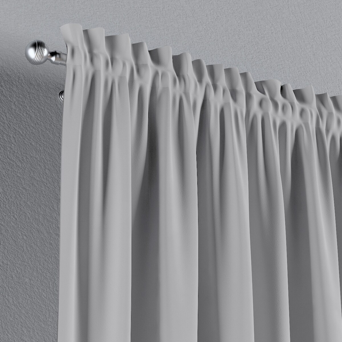 Zasłona na kanale z grzywką 1 szt. 130x260 srebrny