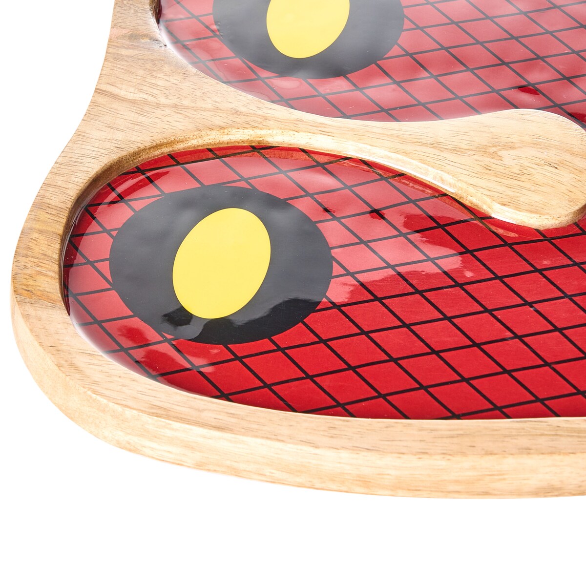 Dekoracja ścienna Twarz KATSINA Drewno mango 22 cm Czerwony