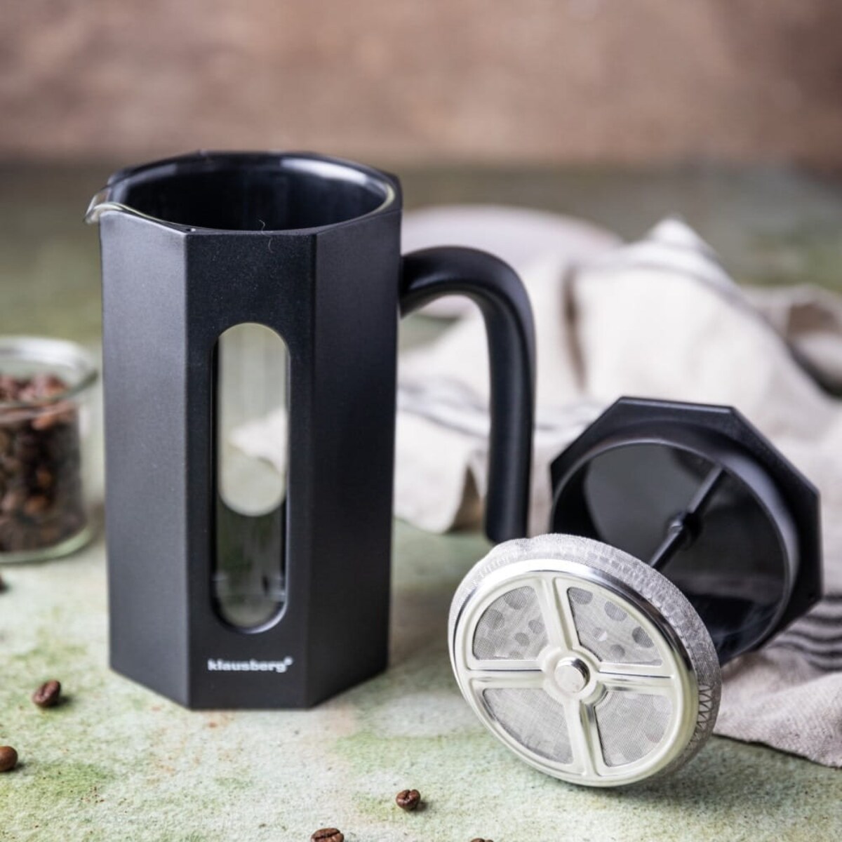 Zaparzacz do kawy herbaty 0.80L French Press czarny KLAUSBERG
