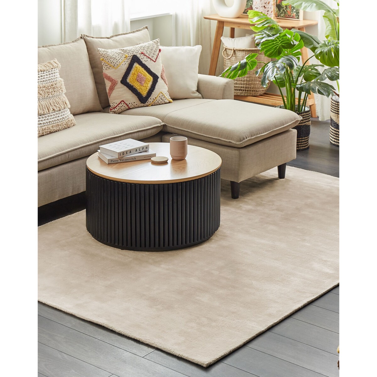 Dywan GESI II Jasnobeżowy 140 x 200 cm Wiskoza