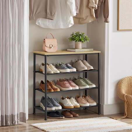 Szafka Na Buty w stylu loftowym dąb Artisan, czarny