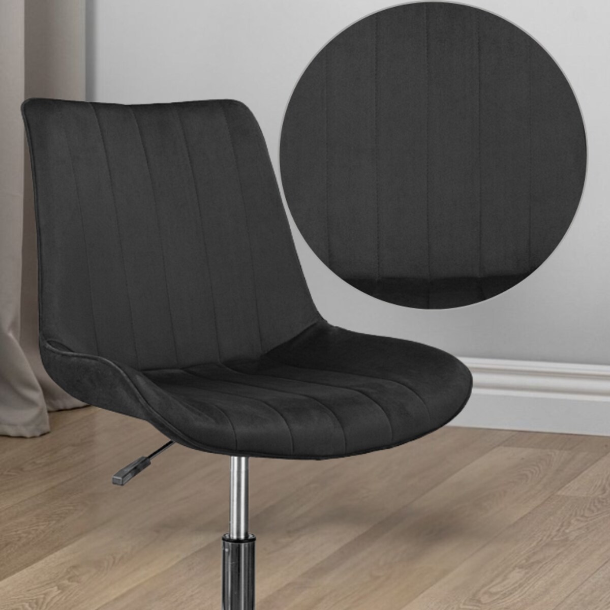 Krzesło biurowe obrotowe do biura welur czarne