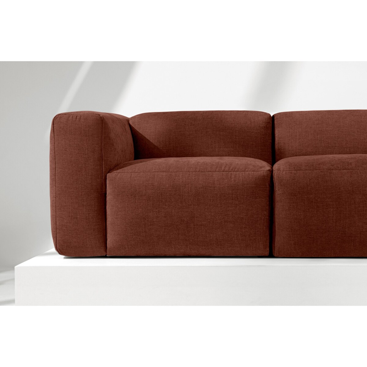 KONSIMO BUFFO 2-osobowa sofa z niezwykle miękkim i wygodnym siedziskiem, kolor pomarańczowy