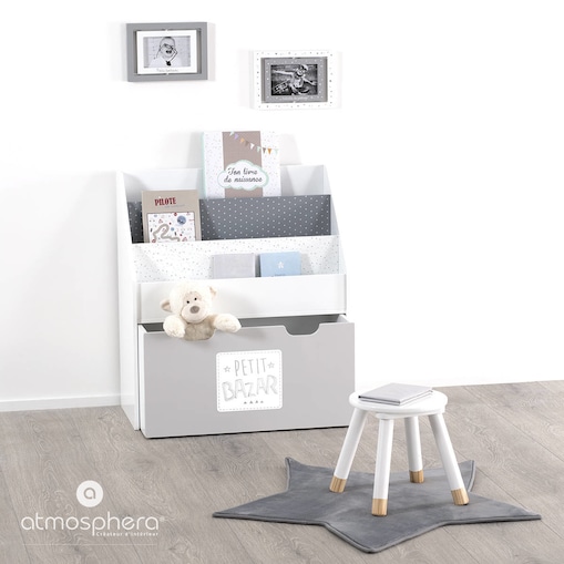 Regał dziecięcy z szufladą i przegródkami, 62,5 x 30 x 70 cm