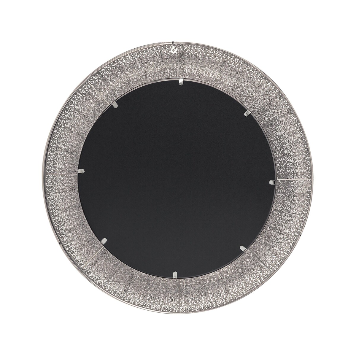 Metalowe okrągłe lustro ścienne ø 80 cm srebrne CHANNAY