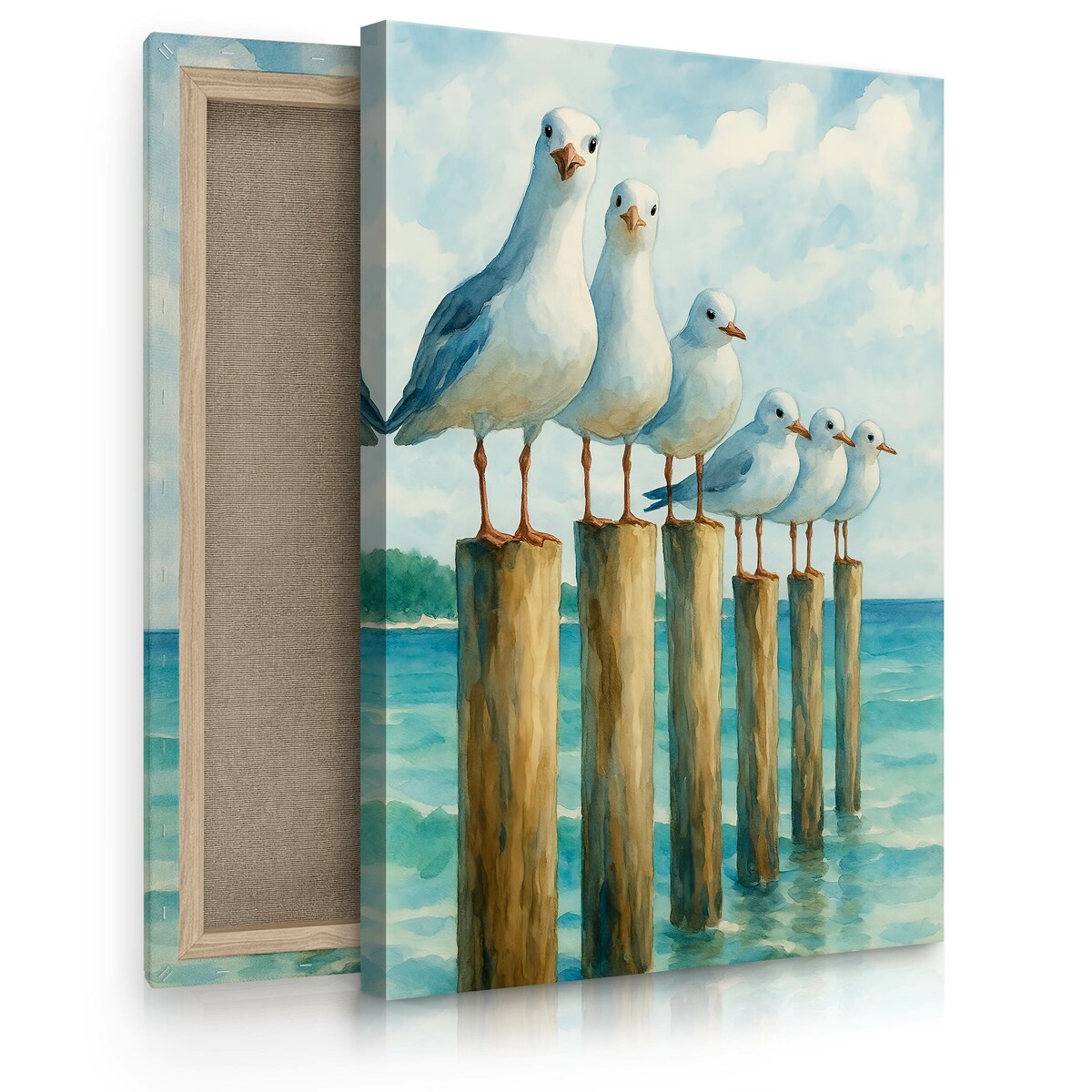 Obraz Na Płótnie Malowane Mewy 40x50cm