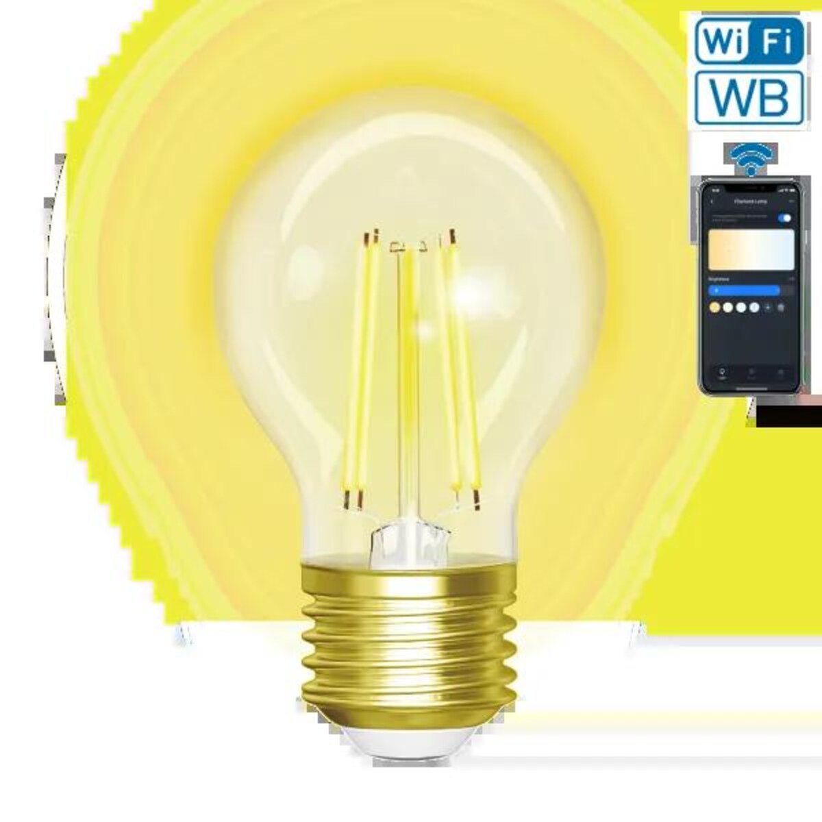 inteligentna żarówka wb g45 e27 wi-fi (bursztynowa)