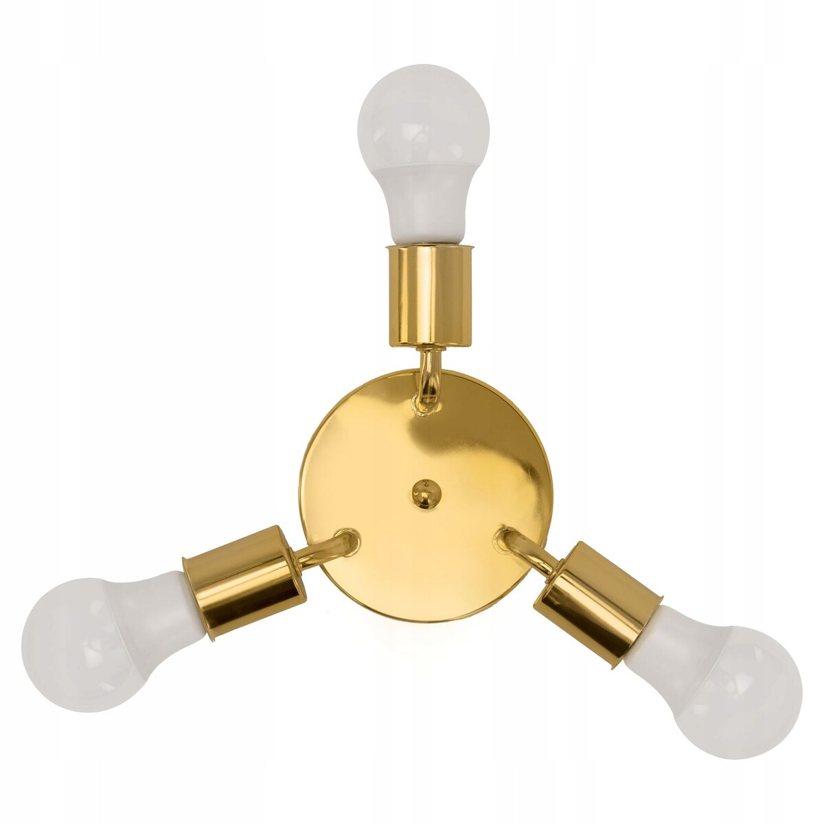 Lampa Sufitowa Plafon Potrójna Metalowa Gold 3