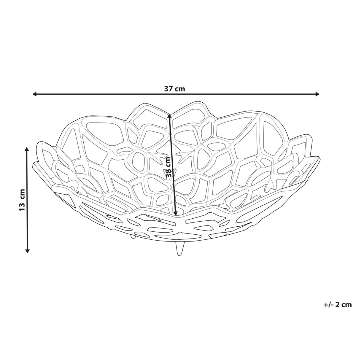 Dekoracyjna misa na owoce srebrna BABYLON