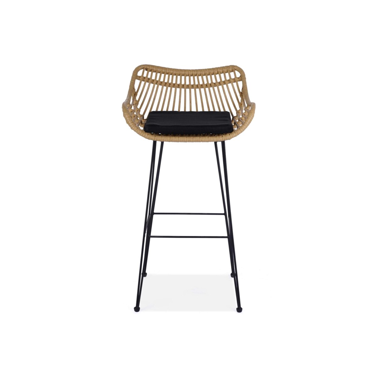 Konsimo BERIDIS Hoker w stylu loftowym wykonany z syntetycznego rattanu