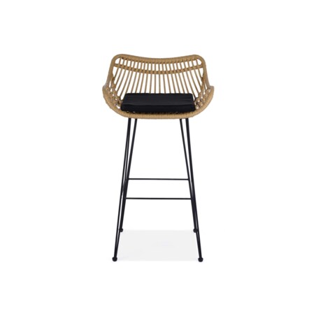 Konsimo BERIDIS Hoker w stylu loftowym wykonany z syntetycznego rattanu