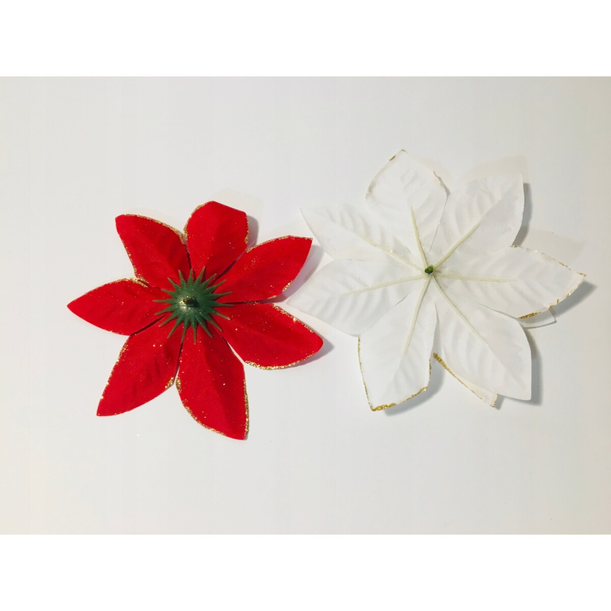 GWIAZDA kwiaty świąteczna do dekorowania stroik 6szt czerwona brokat święta
