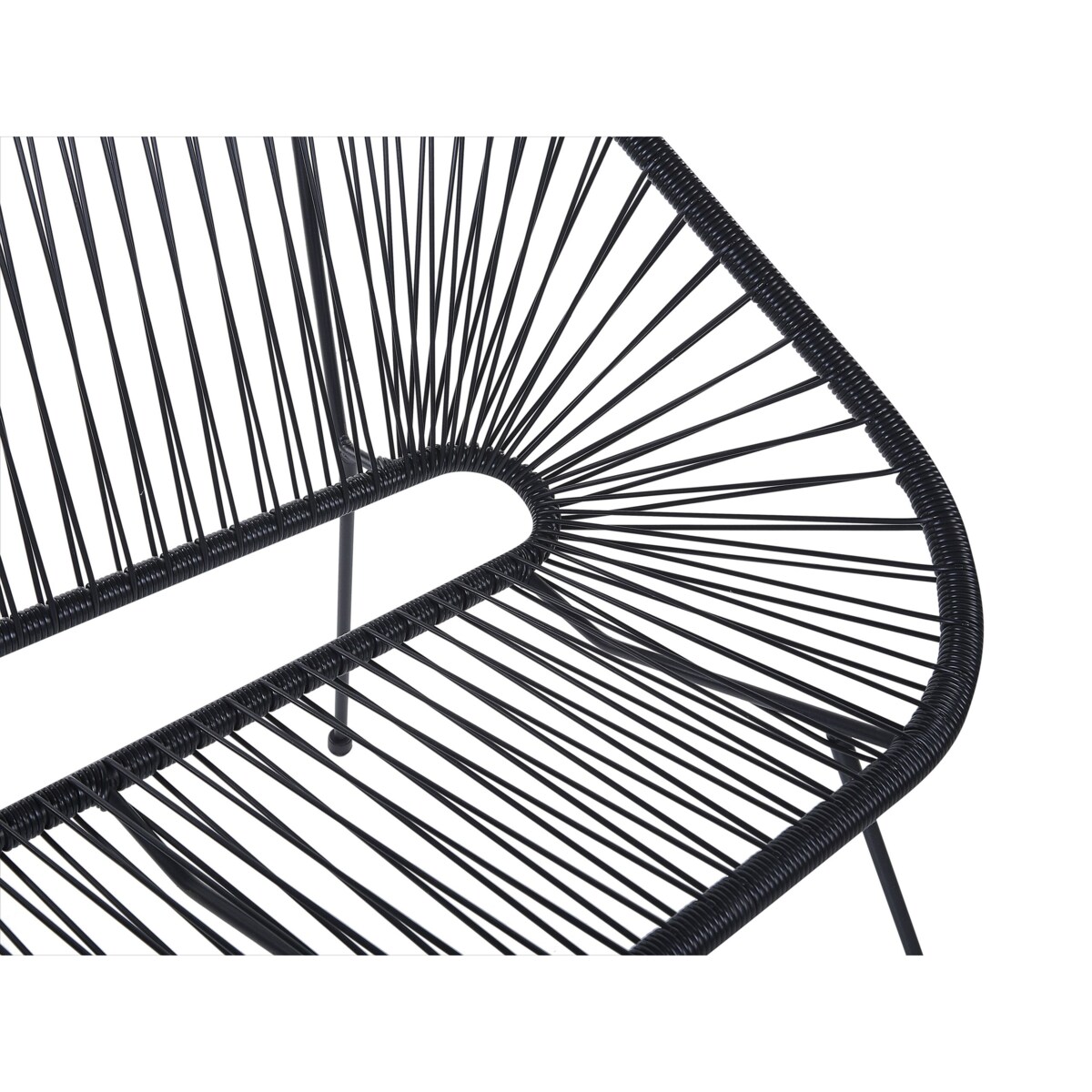 Ławka ogrodowa 114 cm z technorattanu czarna ACAPULCO