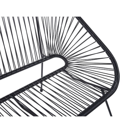 Ławka ogrodowa 114 cm z technorattanu czarna ACAPULCO