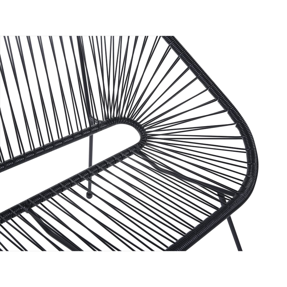 Ławka ogrodowa 114 cm z technorattanu czarna ACAPULCO