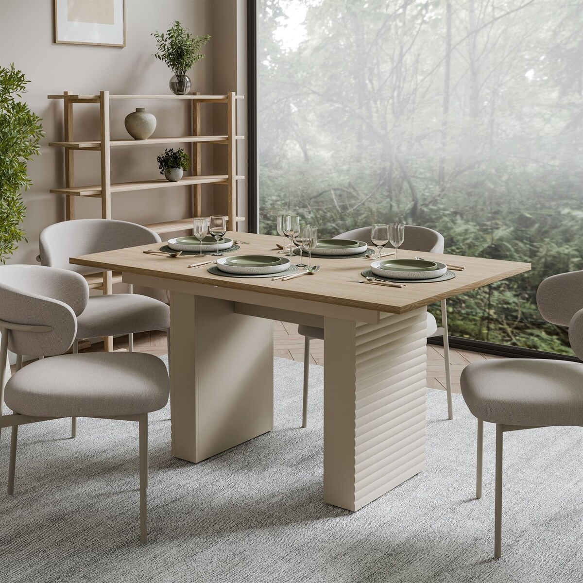 Stół rozkładany FLORENCE 140-180cm, dąb olejowany / kaszmir