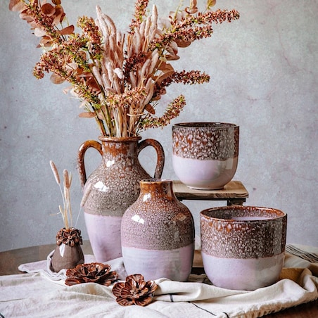 MAŁY WAZONIK WAZON 10cm NA GAŁĄZKĘ KWIATY CERAMICZNY BOHO DO DOMU LOFT