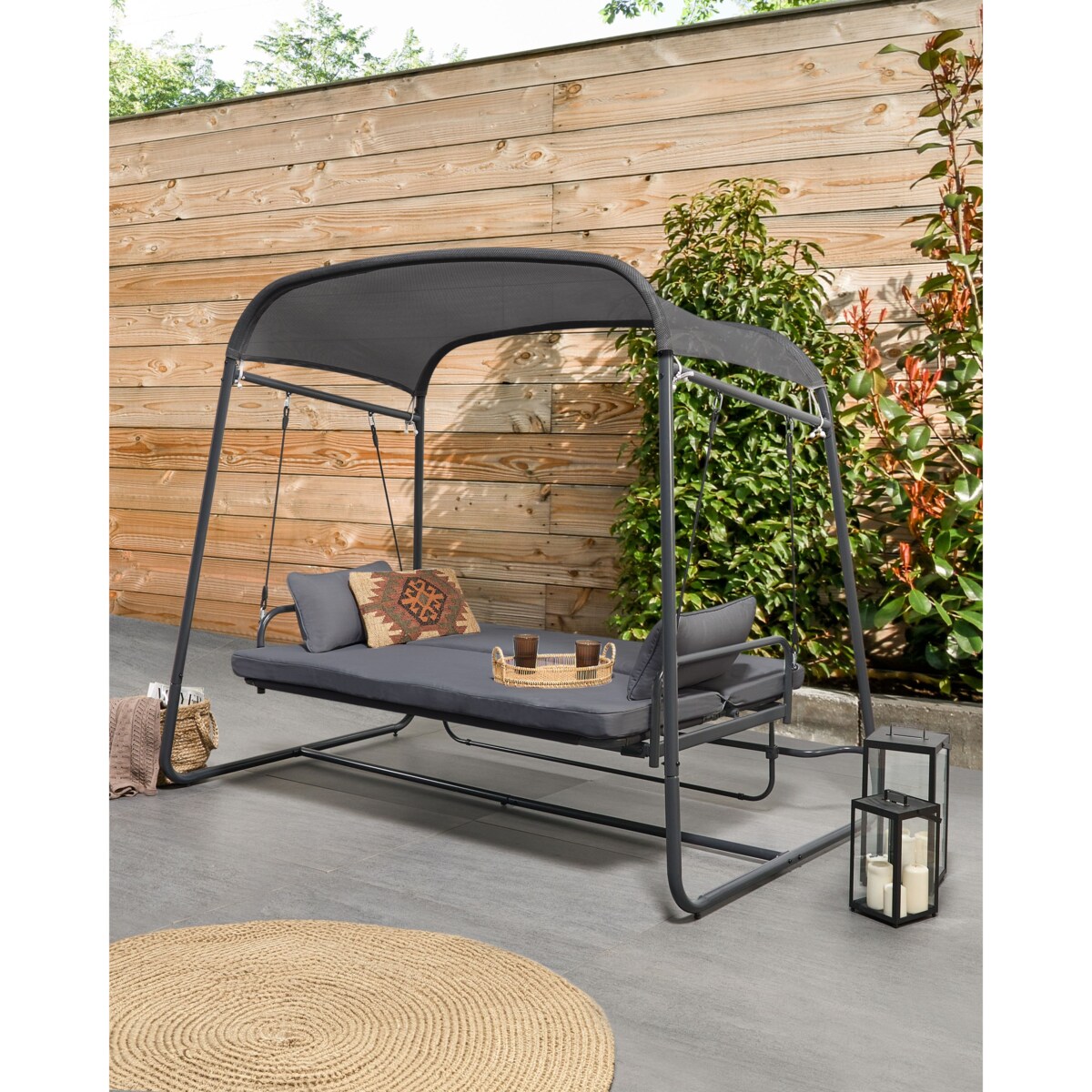 Huśtawka ogrodowa MARSCIANO Metal Ciemnoszary