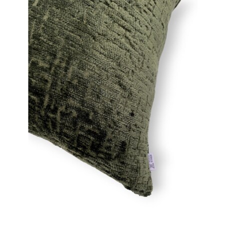 Duża zielona poduszka 50x50 Bess - ciemna oliwka