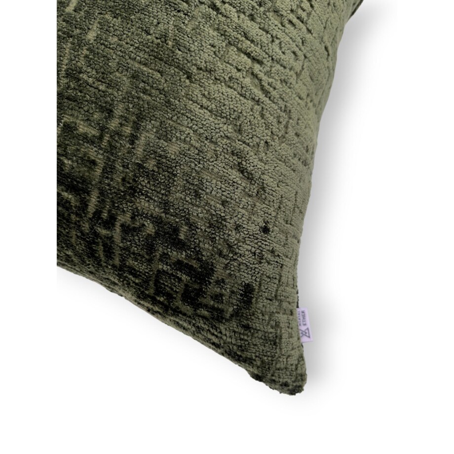 Duża zielona poduszka 50x50 Bess - ciemna oliwka