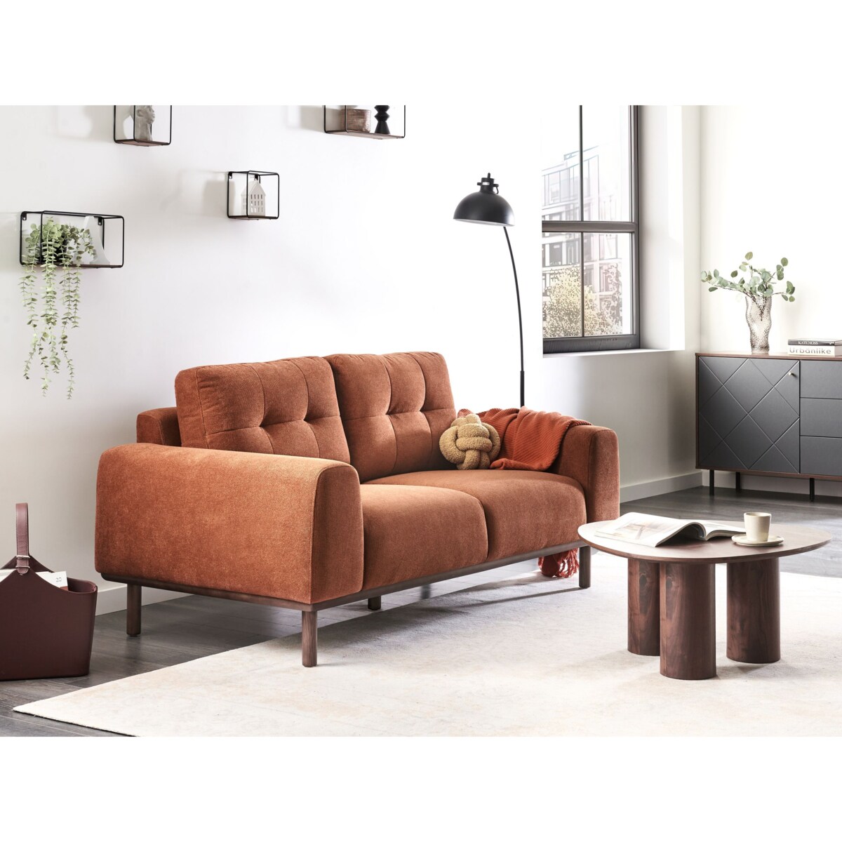 Sofa dla 2 osób LAURILA Złoty brąz