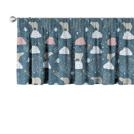 Lambrekin na taśmie marszczącej 130x40 niebieski