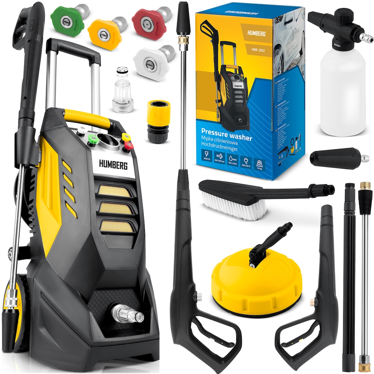 Myjka ciśnieniowa 2500W 350 bar zestaw Humberg