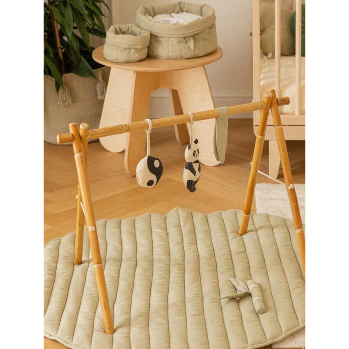 Zestaw 3 zawieszek z grzechotką - Panda Bamboo Lorena Canals